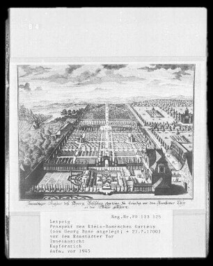 Prospekt des Klein-Boseschen Gartens