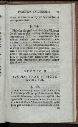 Sectio II. Jus Naturae Stricte Sumtum.