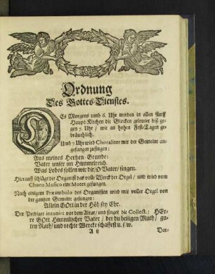 Ordnung Des Gottes-Dienstes. [u. a.]