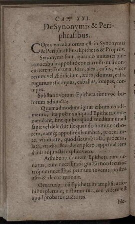 Cap. XXI. De Synonymis & Periphrasibus