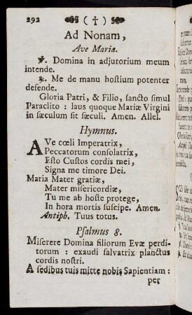 292-302, Ad Nonam, Ave Maria; ...