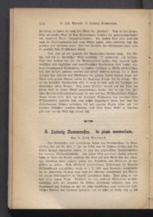 D. Lundwig Nommensen. In piam memoriam