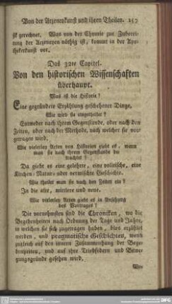 Das 32te Capitel. Von den historischen Wissenschaften überhaupt