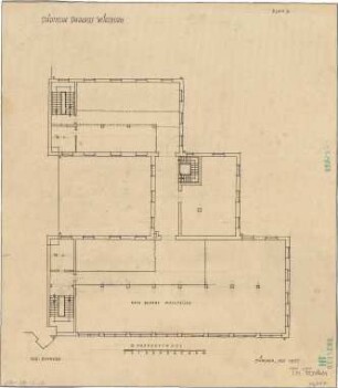 Fischer, Theodor; Würzburg, Münsterplatz; Sparkasse - Grundriss 2. OG