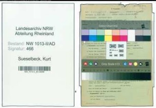 Entnazifizierung Kurt Sueselbeck , geb. 09.03.1922 (Strassenbahnschaffner)