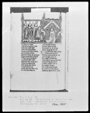 Rudolf von Ems, Weltchronik — Steinigung des Achan, Folio 152verso