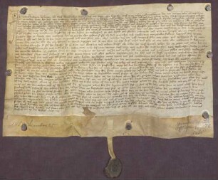 Erblehen-Revers des Hans Hartmann gegen Herrn Jost von Venningen, Deutschordensmeister, über das halbe Teil seines Ordens Widems zu Grünwettersbach