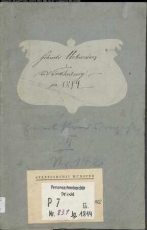 Zivilstandsregister (G 1814) der Munizipalität Tecklenburg. (Gemeinde: Tecklenburg, Kreis Tecklenburg)
