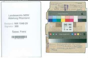 Entnazifizierung Franz Sasse , geb. 15.07.1901 (Ingenieur)
