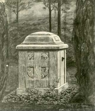 Entwurf eines Grabmals : Entwurf eines Grabmals. Zeichnung (wohl um 1910; C. Brose)