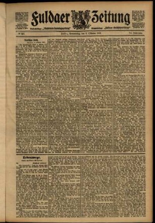 Ausgabe vom Donnerstag, den 03. Oktober 1907.