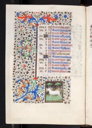 Kalendar: April; Tierkreisbild: Widder; Bordüre