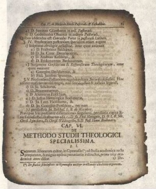 Cap. VI. De Methodo Studii Theologici Specialissima