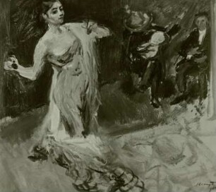Bildnis der Tänzerin Marietta di Rigardo, Skizze : Slevogt, Max: Skizze zu "Bildnis der Tänzerin Marietta di Rigardo". 1904. Öl auf Pappe; 49,5 x 52,7 cm. Staatliche Kunstsammlungen Dresden (SKD), Galerie Neue Meister 2549 A