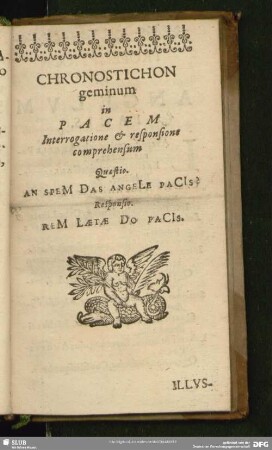 Chronostichon geminum in Pacem