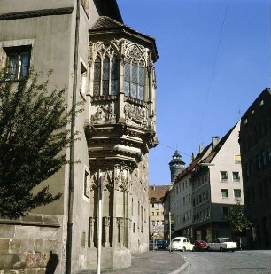Nürnberg. Blick auf einen gotischen Erker
