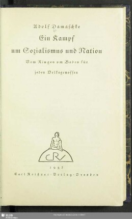 Ein Kampf um Sozialismus und Nation : vom Ringen um Boden für jeden Volksgenossen