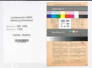 Entnazifizierung Walther Vathke, geb. 25.06.1898 (Landessekretaer)