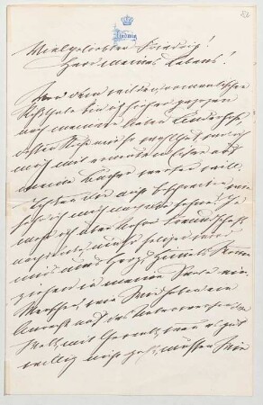 Ludwig II. von Bayern (1845 - 1886) Autographen: Brief von Ludwig II. an Fritz Brandt - BSB Autogr.Cim. Ludwig .82