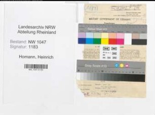 Entnazifizierung Heinrich Homann , geb. 16.01.1909 (Angestellter)