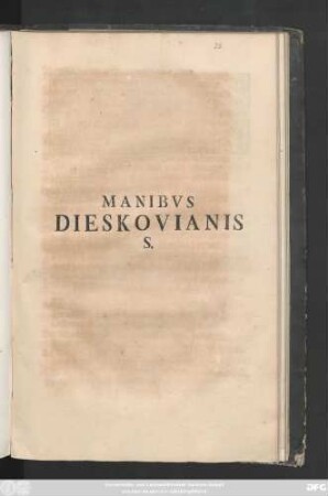 Manibvs Dieskovianis S.
