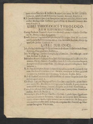 Libri Theologici Theologorum Reformatorum.
