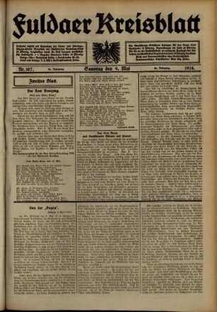 Zweite Ausgabe vom Samstag, den 09. Mai 1914.