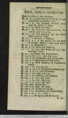 Fehler, welche zu verbessern sind
