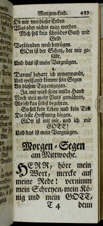 Morgen-Segen am Mittwoche
