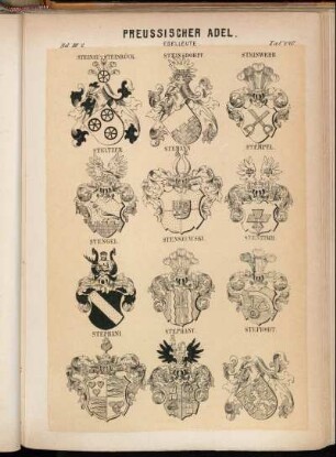 Taf. 440. Steinau v. Steinrück. - Steinsdorff. - Steinwehr. - Steltzer. - Stemann. - Stempel. - Stengel. - Stenszewski. - Stentzsch. - Stephani. - Stephany. - Steprodt