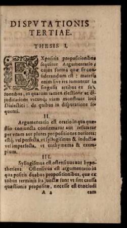 Disputationis Tertiae.
