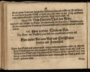 Num. VII. Vom Hindern Theil des Rehs