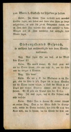 Siebenzehentes Gespräch, in welchem das nothwendigste von dem Monde vorkommt