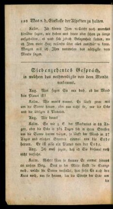 Siebenzehentes Gespräch, in welchem das nothwendigste von dem Monde vorkommt