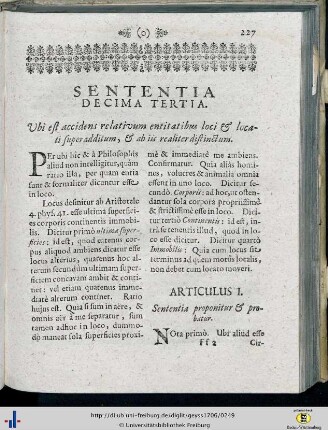 Sententia XIII.