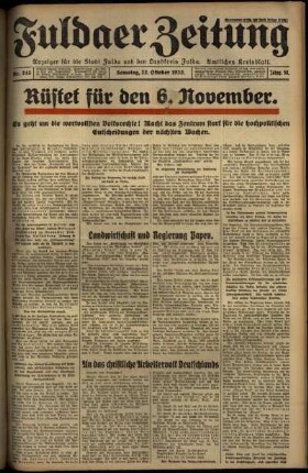 Ausgabe vom Samstag, den 22. Oktober 1932.
