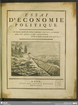 Essai D'Économie Politique