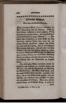 Siebenter Abschnitt. Von den stärkenden Mitteln.