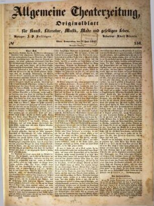 Allgemeine Theaterzeitung : Originalblatt für Kunst, Literatur, Musik, Mode und geselliges Leben. 1847,[2] = Jg. 40