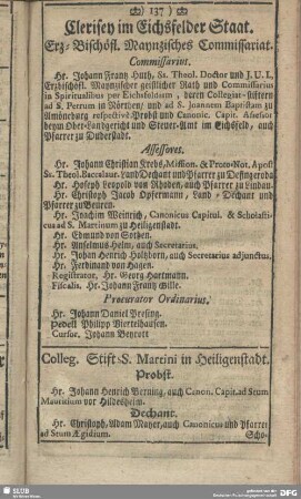 Clerisen im Eichsfelder Staat