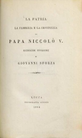 La patria, la famiglia e la giovinezza di Papa Niccolò V