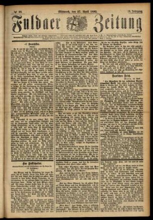 Ausgabe vom Mittwoch, den 27. April 1892.