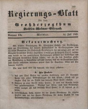 Nr. 15 : 14. Juli 1849