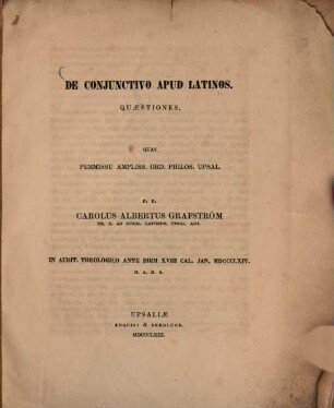 De conjunctivo apud Latinos
