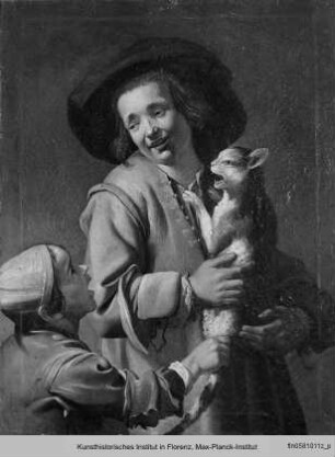 Zwei Jungen mit einer Katze