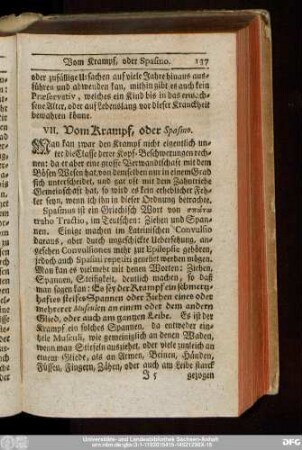 VII. Vom Krampf, oder Spasmo.