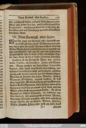 VII. Vom Krampf, oder Spasmo.