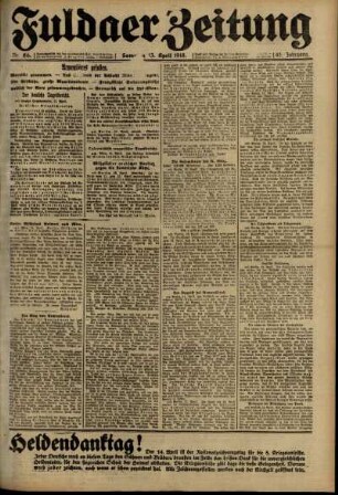 Ausgabe vom Samstag, den 13. April 1918.