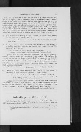 Verhandlungen zu Celle. - 1412.