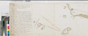 Münster (Hochstift) - Kleve (Herzogtum) Grenze zwischen Dingden und Brünen Neuere Differential Carte wegen der Gräntz-Scheidung zwischen Dingden und Brünen 1800 200 rh. Ruten = 15,7 cm 44 x 183 kol. Zeichnung Johannes Hitpass, münsterscher Landmesser KSM Nr. 96